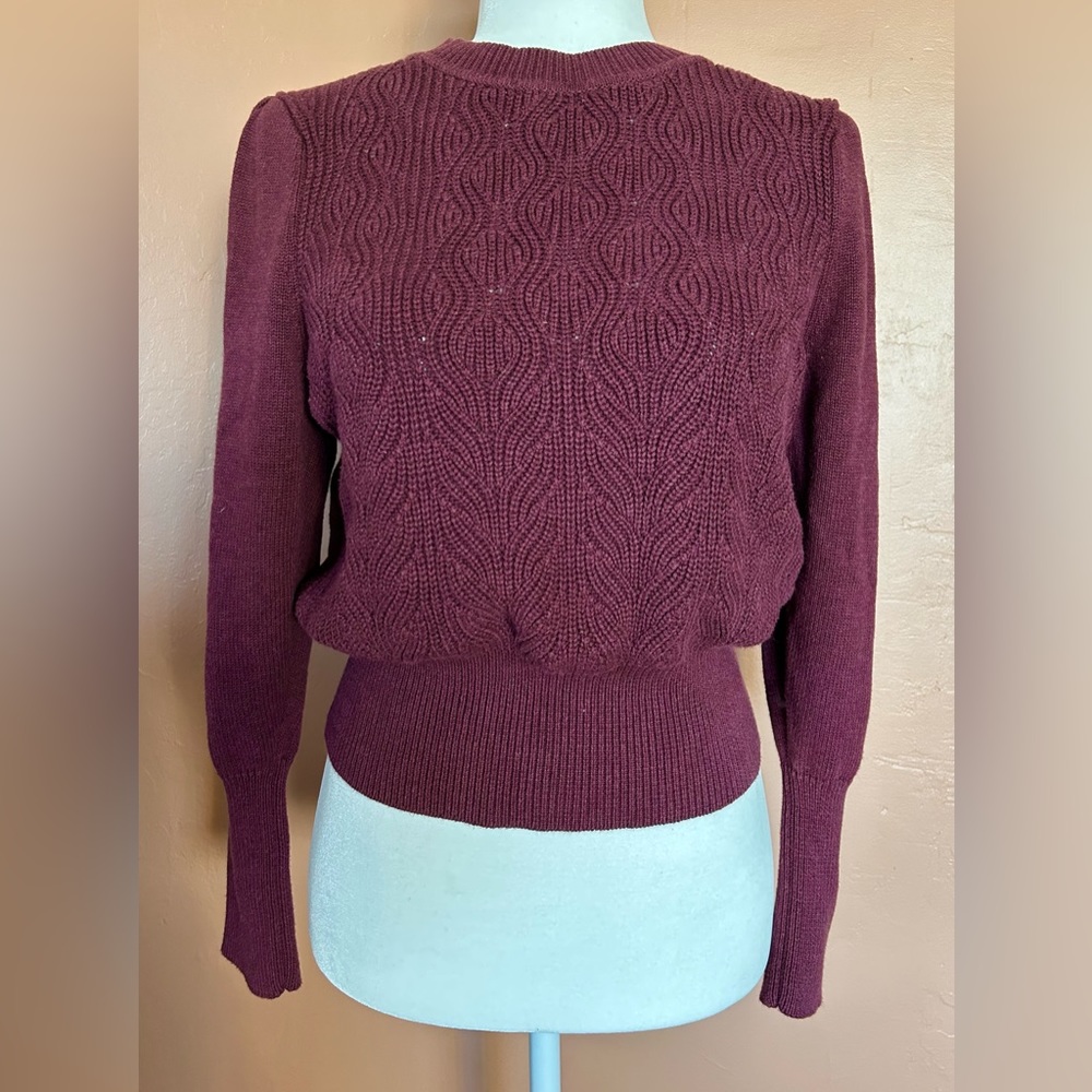 Margaret O’Leary cotton sweater in Dusty Plum color. Size M.
